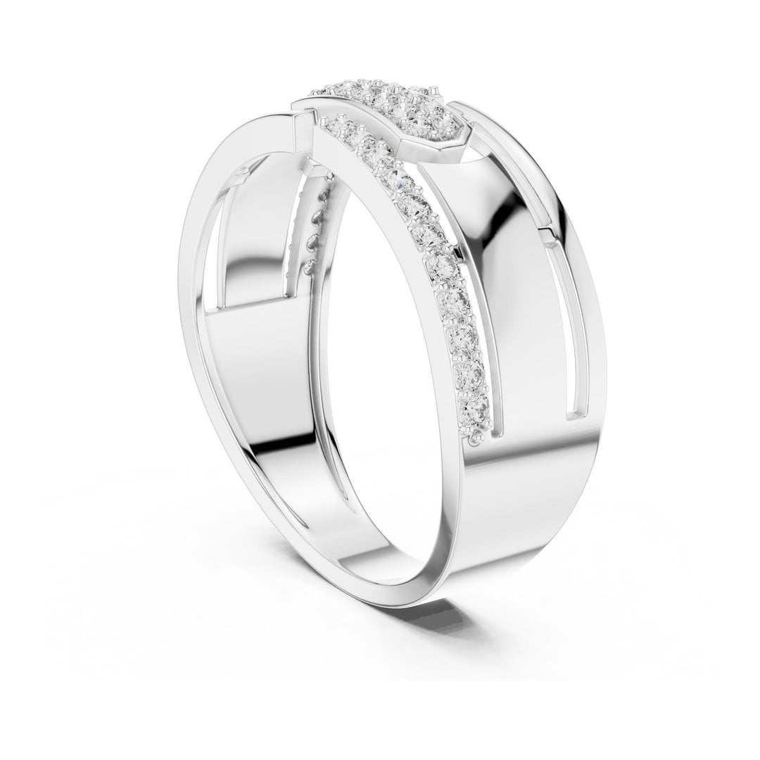 Round Cut Lab Grown Diamond Half Eternity Band, 0.32ct Total, Solid Gold