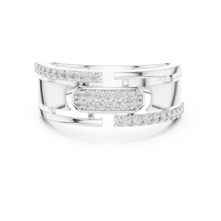 Round Cut Lab Grown Diamond Half Eternity Band, 0.32ct Total, Solid Gold