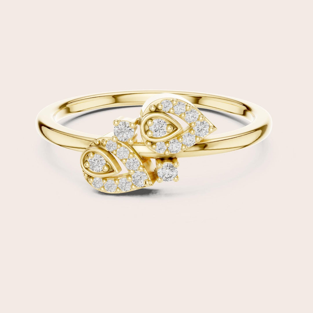 Round Cut Lab Grown Diamond Cluster Ring, 0.14ct Total, Solid Gold
