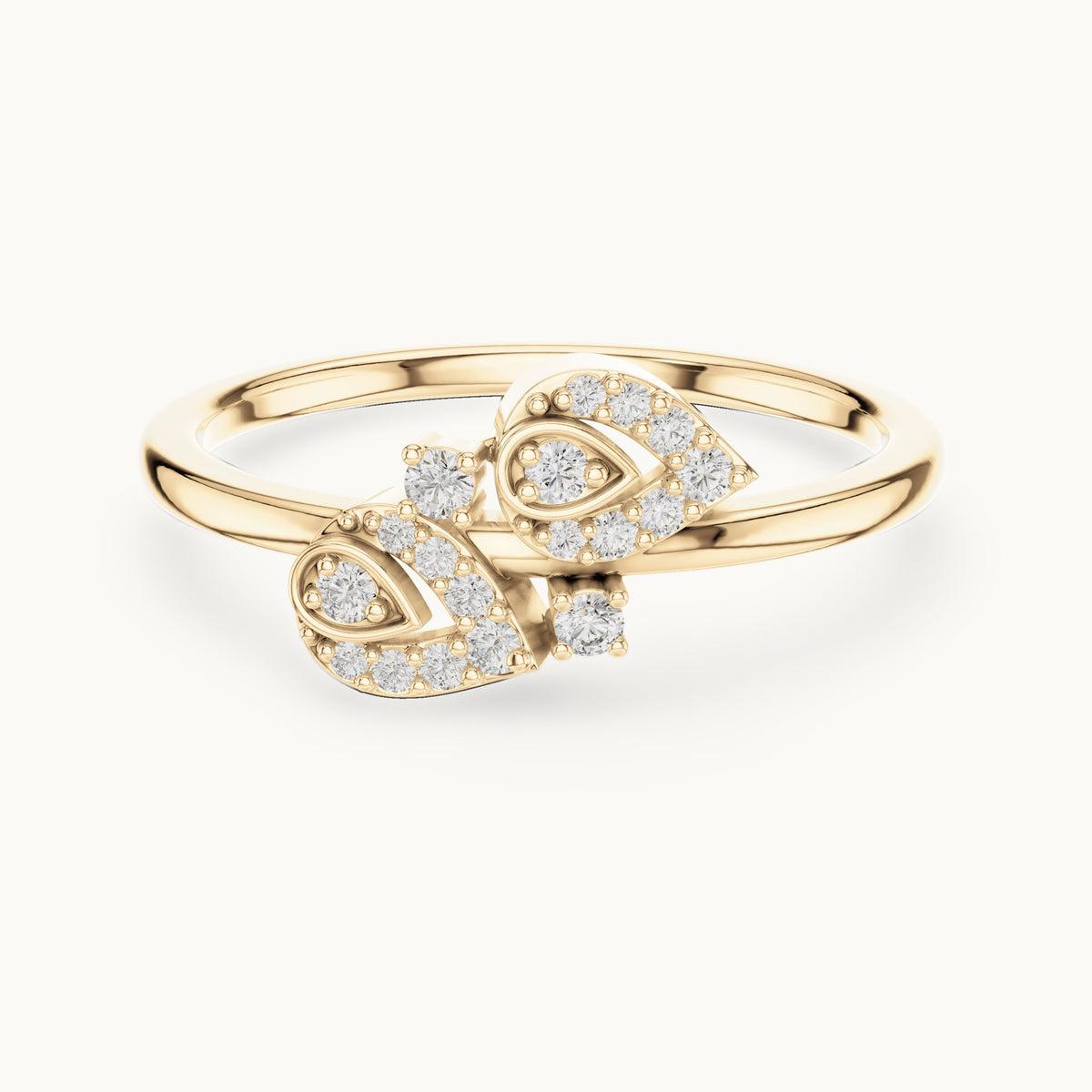 Round Cut Lab Grown Diamond Cluster Ring, 0.14ct Total, Solid Gold