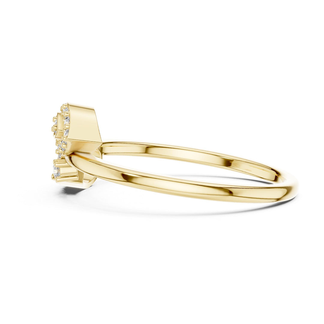 Round Cut Lab Grown Diamond Cluster Ring, 0.14ct Total, Solid Gold