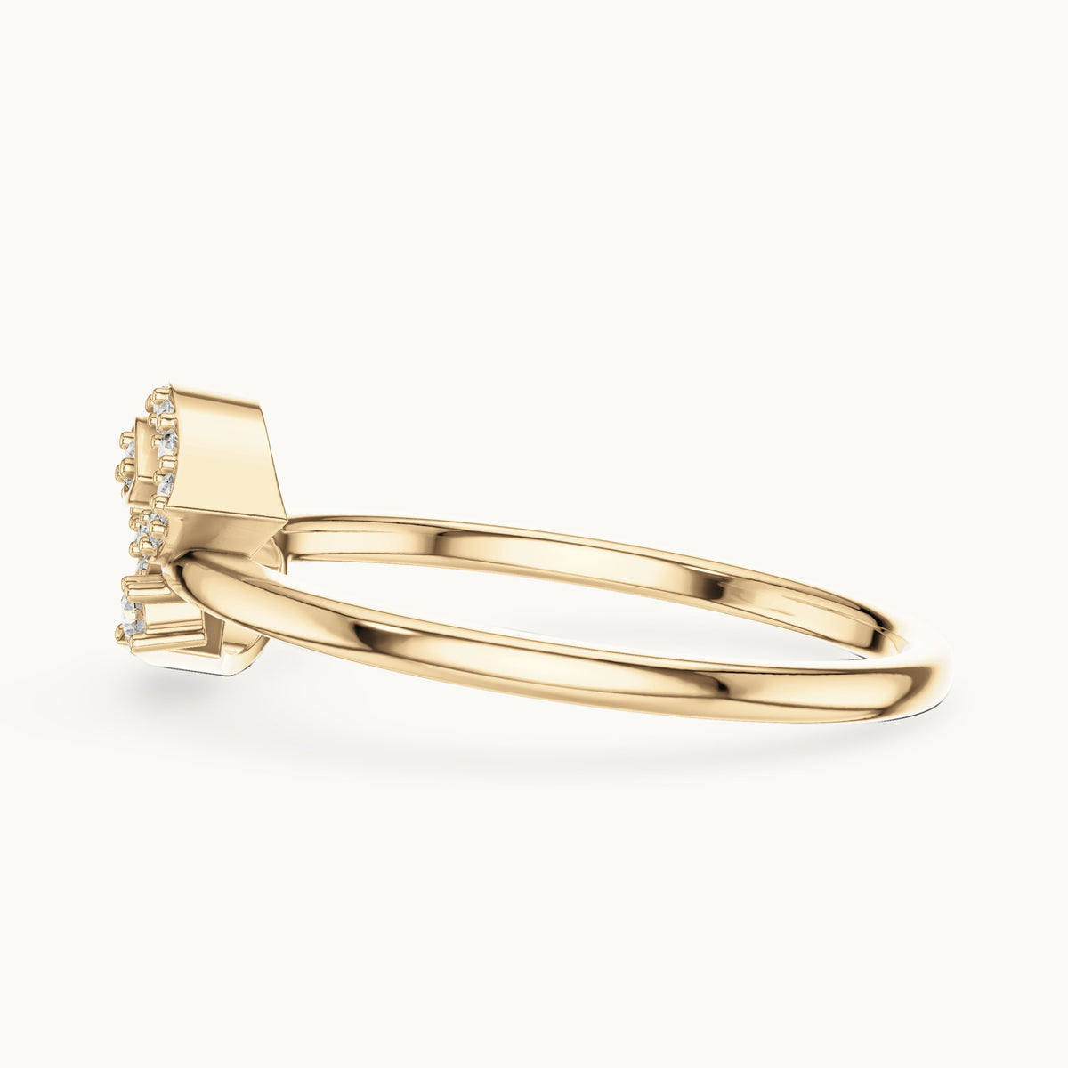 Round Cut Lab Grown Diamond Cluster Ring, 0.14ct Total, Solid Gold