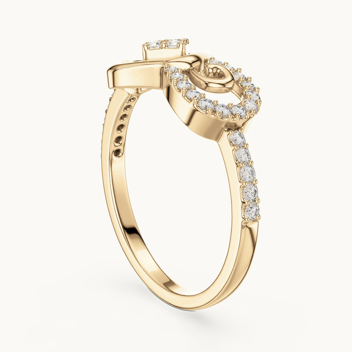 Round cut lab-grown diamond half eternity band in 14K yellow gold, 0.24 CT TW, view 2