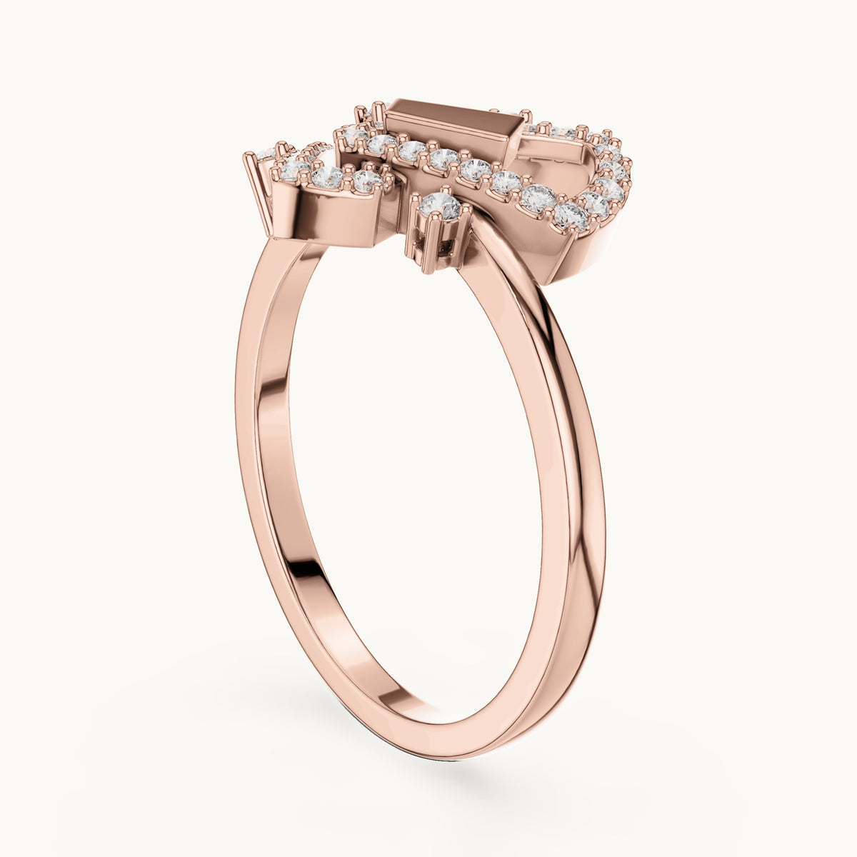 Round Cut Lab Grown Diamond Cluster Ring, 0.24ct Total, Solid Gold