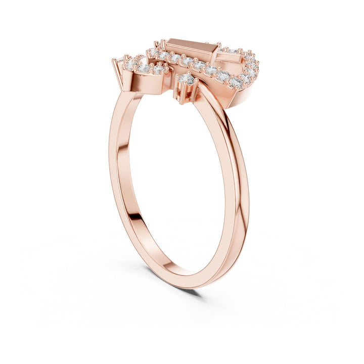 Round Cut Lab Grown Diamond Cluster Ring, 0.24ct Total, Solid Gold