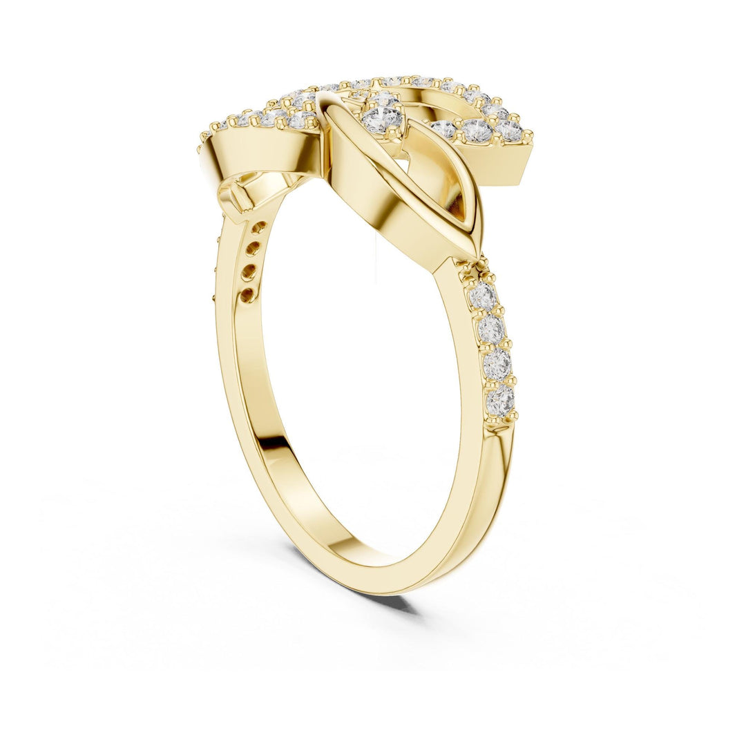 Round Cut Lab Grown Diamond Half Eternity Band, 0.35ct Total, Solid Gold