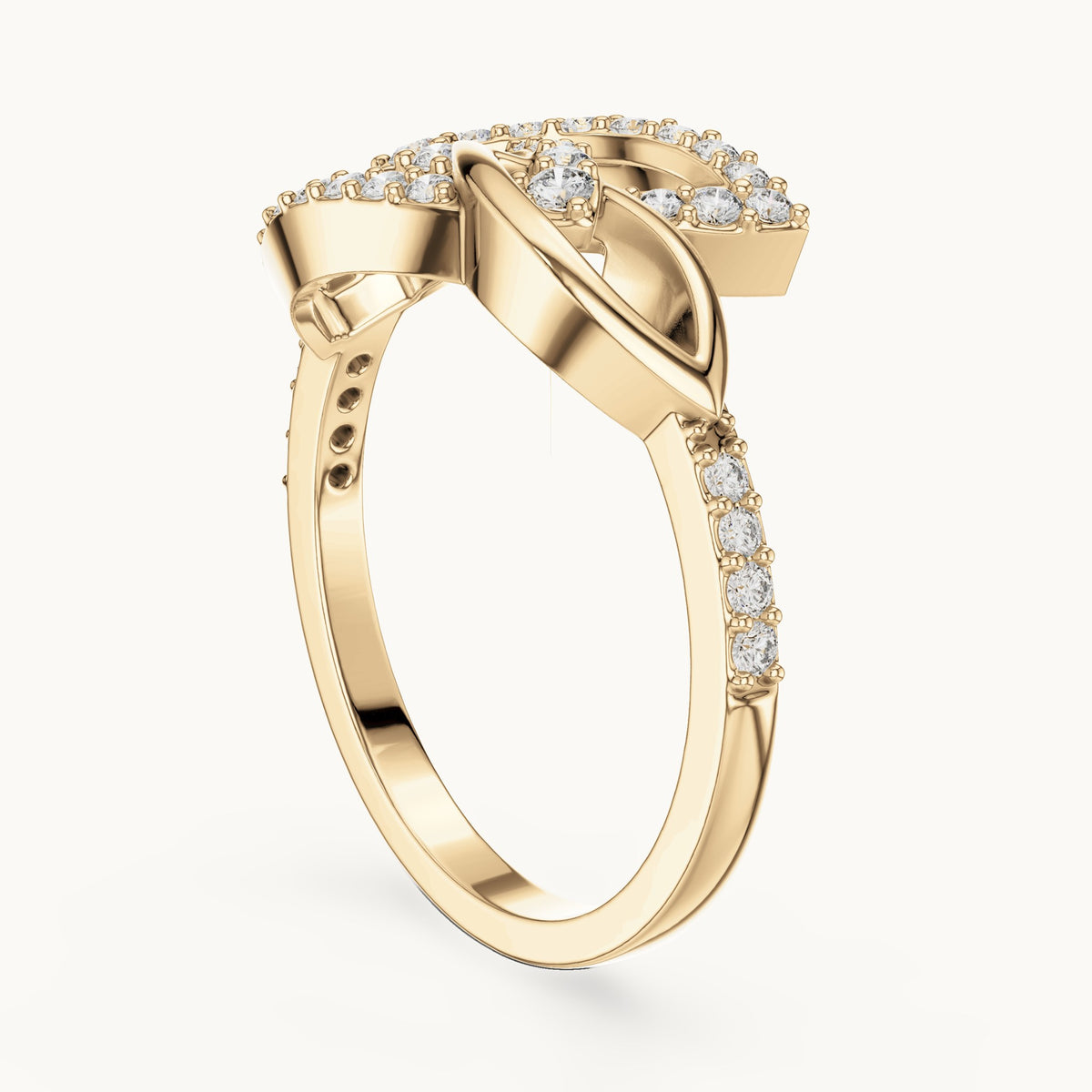 Round cut lab-grown diamond half eternity band, 0.35 CT TW, solid gold, view 2