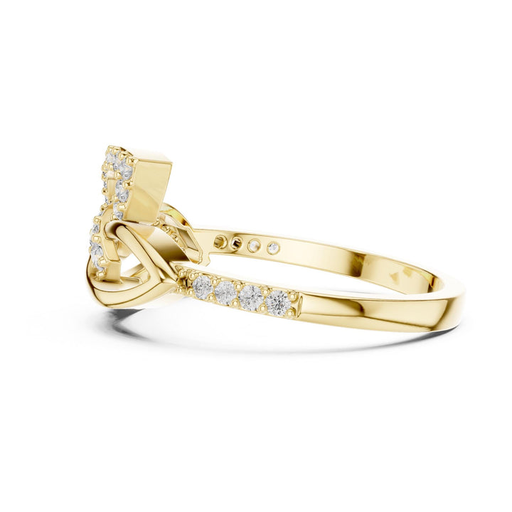 Round Cut Lab Grown Diamond Half Eternity Band, 0.35ct Total, Solid Gold