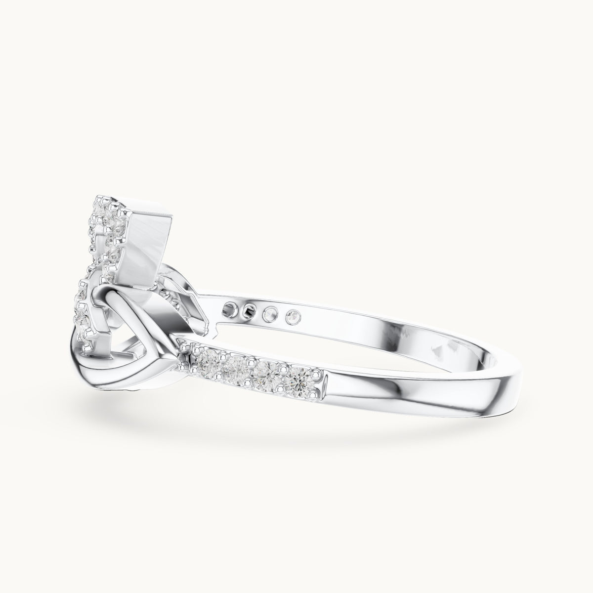 Round cut lab-grown diamond half eternity band, 0.35 CT TW, solid gold, view 5