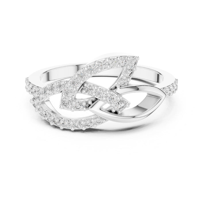 Round Cut Lab Grown Diamond Half Eternity Band, 0.35ct Total, Solid Gold