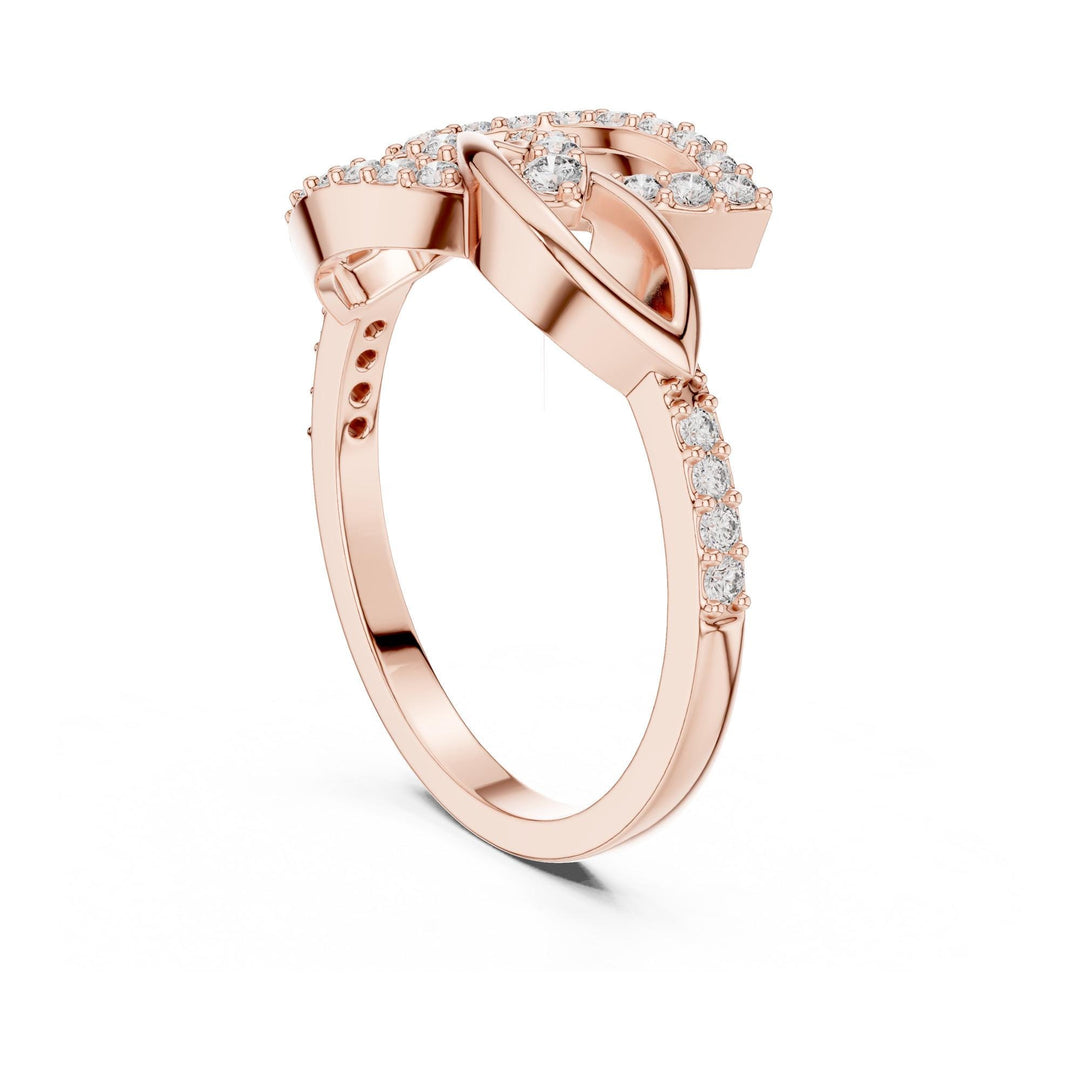 Round Cut Lab Grown Diamond Half Eternity Band, 0.35ct Total, Solid Gold