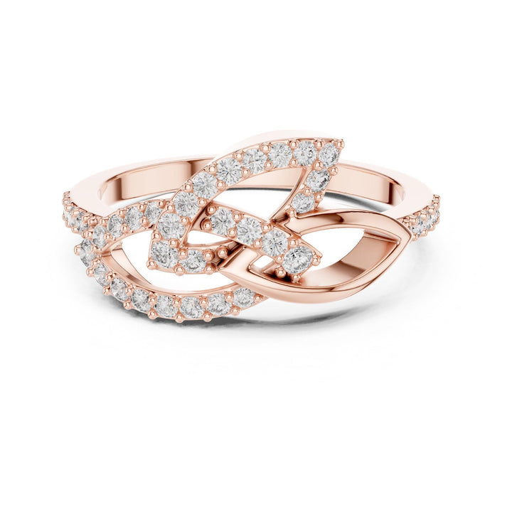 Round Cut Lab Grown Diamond Half Eternity Band, 0.35ct Total, Solid Gold