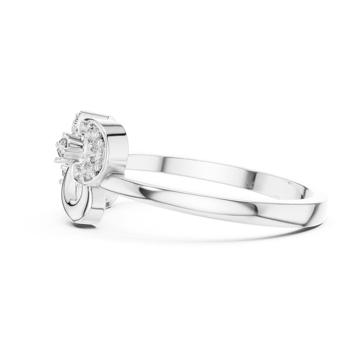 Round Cut Lab Grown Diamond Cluster Ring, 0.19ct Total, Solid Gold