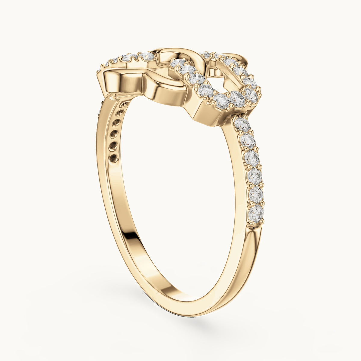 Round cut lab-grown diamond half eternity band in 14K yellow gold, 0.30 CT TW, view 2
