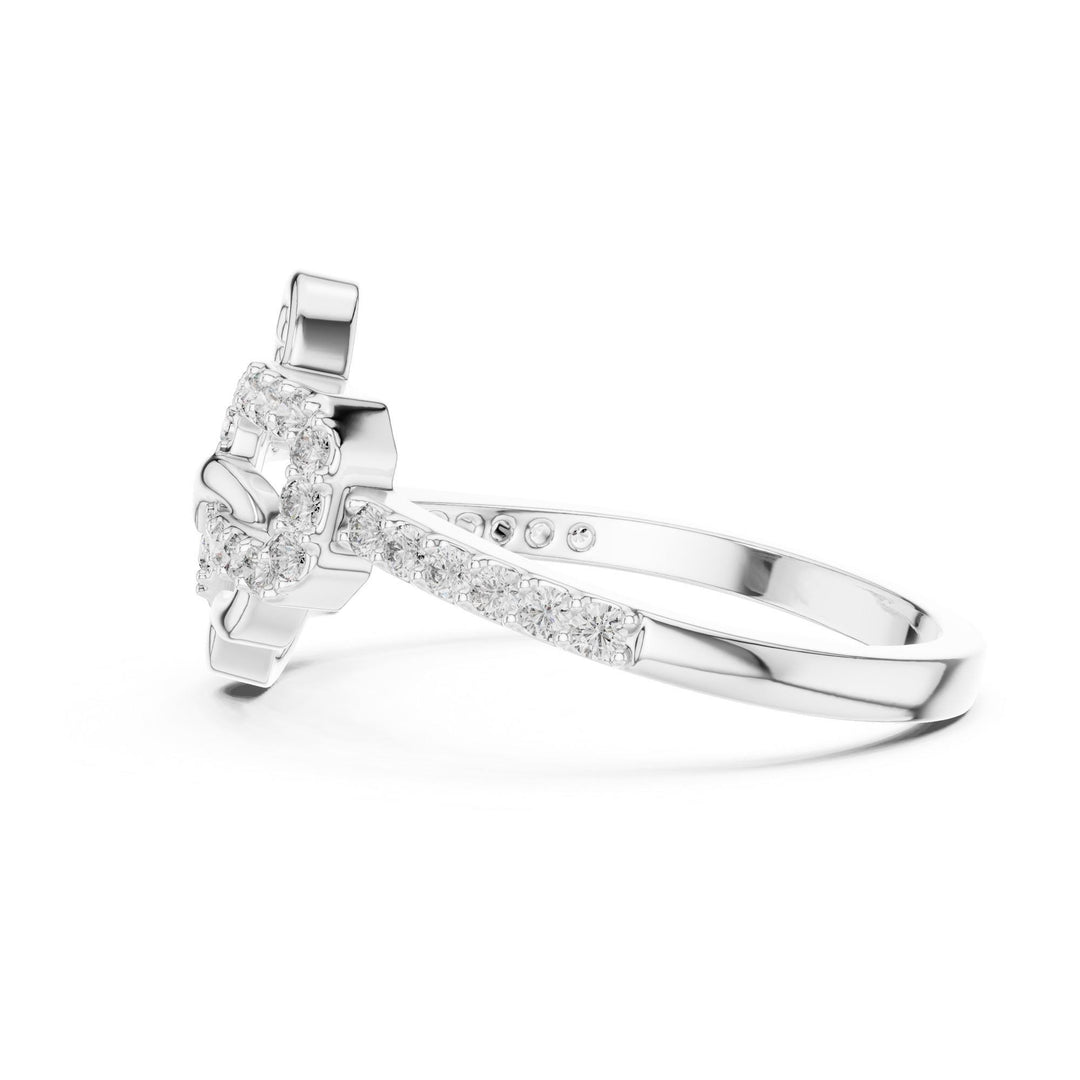 Round Cut Lab Grown Diamond Half Eternity Band, 0.30ct Total, Solid Gold