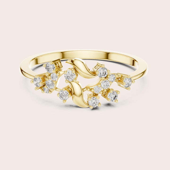 Round Cut Lab Grown Diamond Cluster Ring, 0.17ct Total, Solid Gold