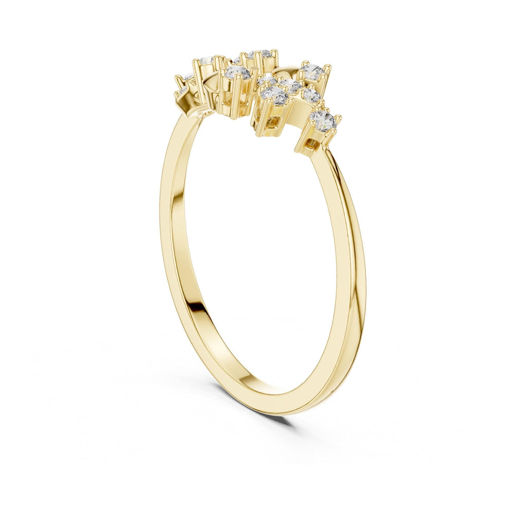 Round Cut Lab Grown Diamond Cluster Ring, 0.17ct Total, Solid Gold