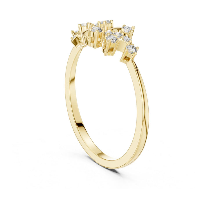 Round Cut Lab Grown Diamond Cluster Ring, 0.17ct Total, Solid Gold