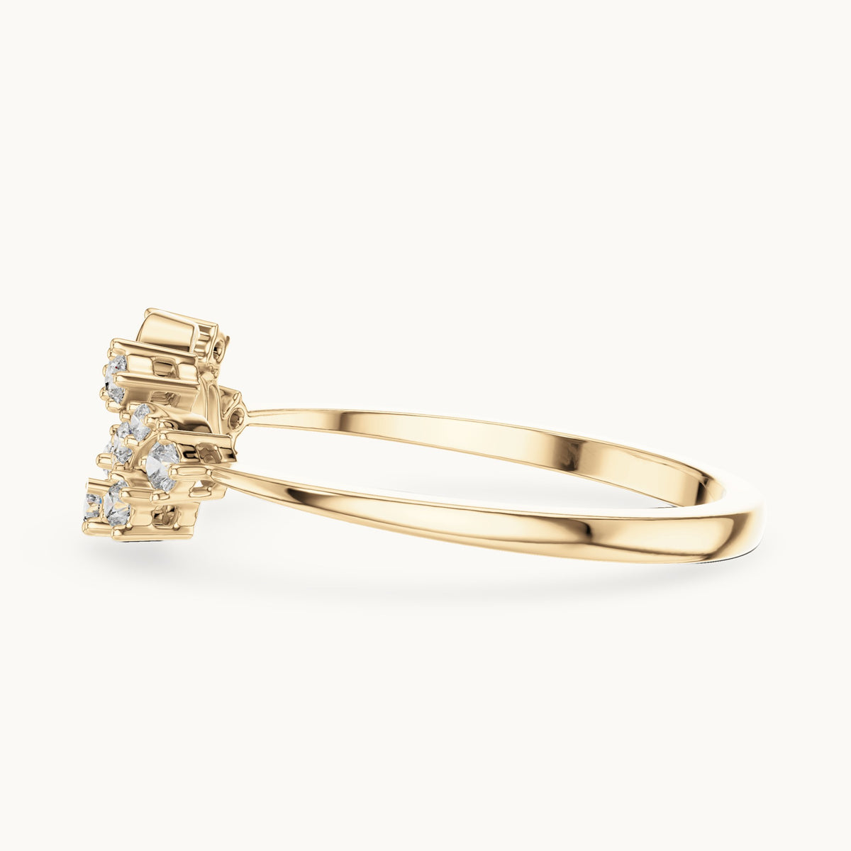 Round Cut Lab Grown Diamond Cluster Ring, 0.17ct Total, Solid Gold