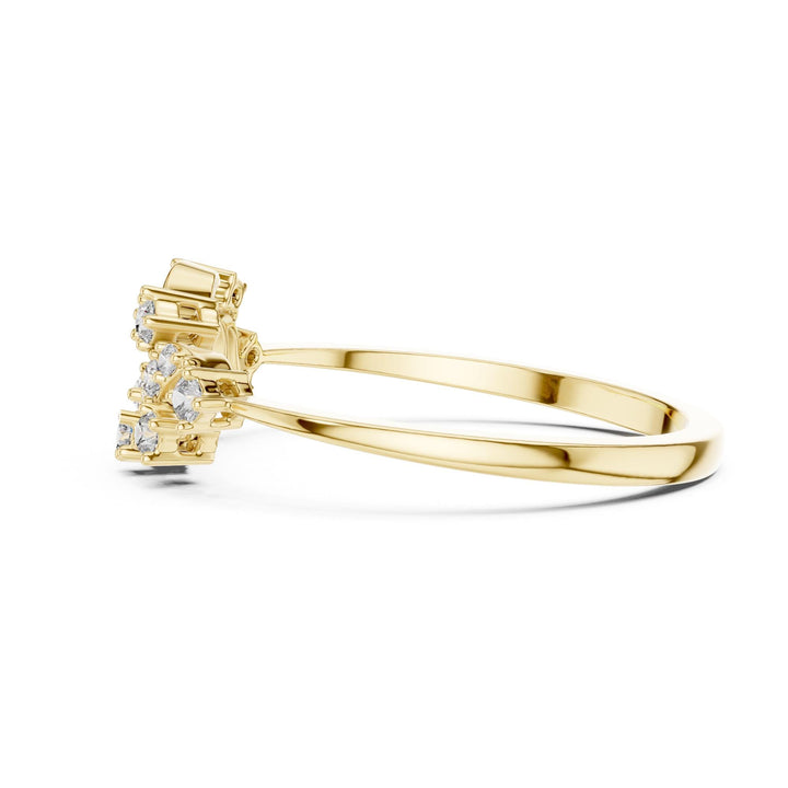 Round Cut Lab Grown Diamond Cluster Ring, 0.17ct Total, Solid Gold