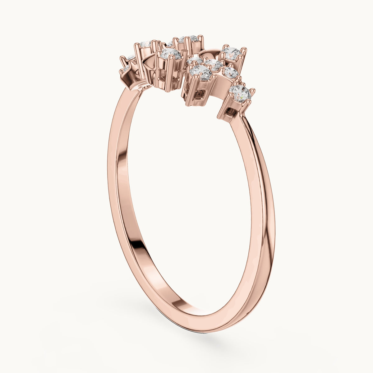 Round Cut Lab Grown Diamond Cluster Ring, 0.17ct Total, Solid Gold