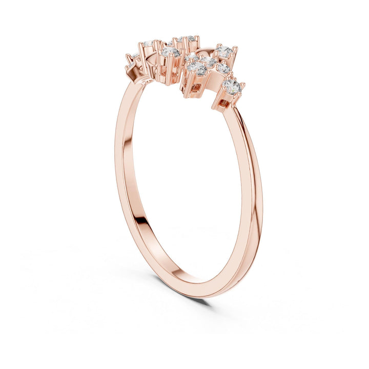 Round Cut Lab Grown Diamond Cluster Ring, 0.17ct Total, Solid Gold