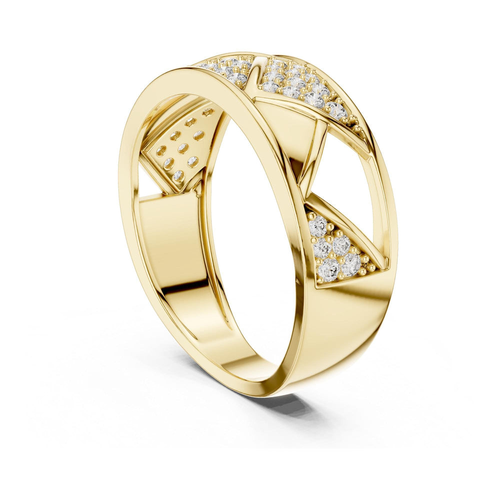 Round Cut Lab Grown Diamond Half Eternity Band, 0.32ct Total, Solid Gold