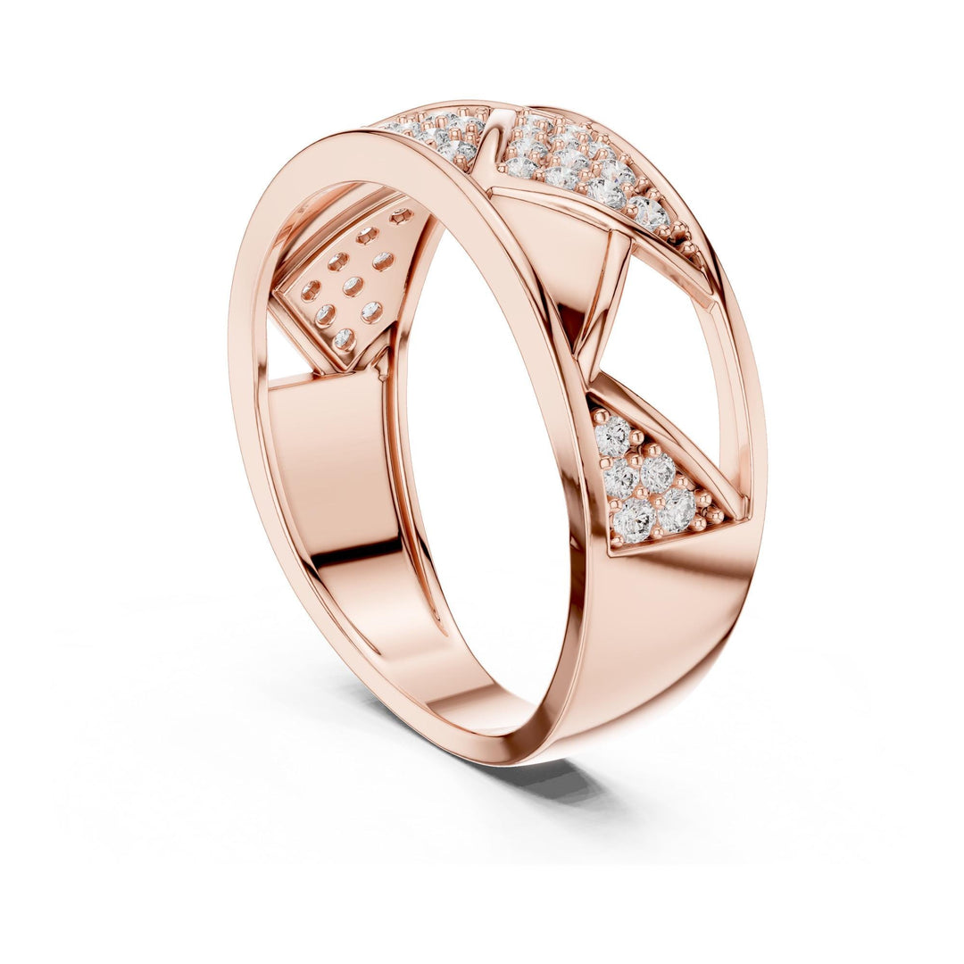 Round Cut Lab Grown Diamond Half Eternity Band, 0.32ct Total, Solid Gold