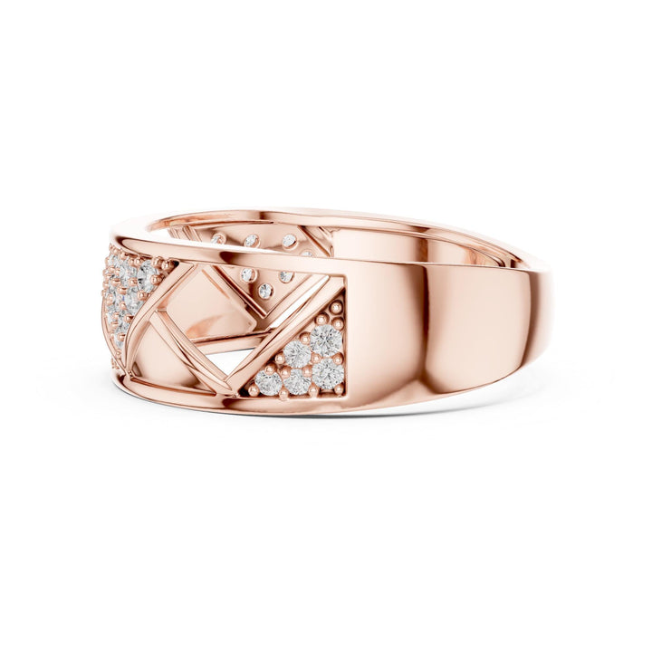 Round Cut Lab Grown Diamond Half Eternity Band, 0.32ct Total, Solid Gold