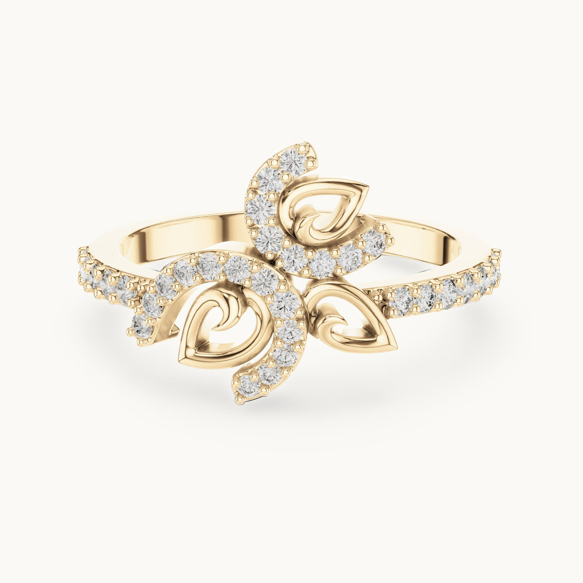 Round cut lab-grown diamond half eternity band, 0.31 CT TW, 32 stones, in solid gold (style L05-0071)