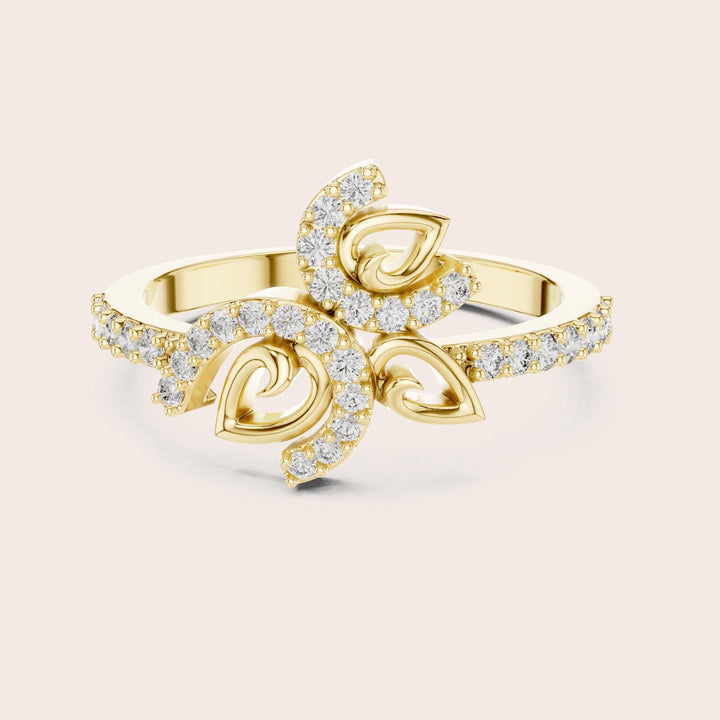 Round Cut Lab Grown Diamond Half Eternity Band, 0.31ct Total, Solid Gold
