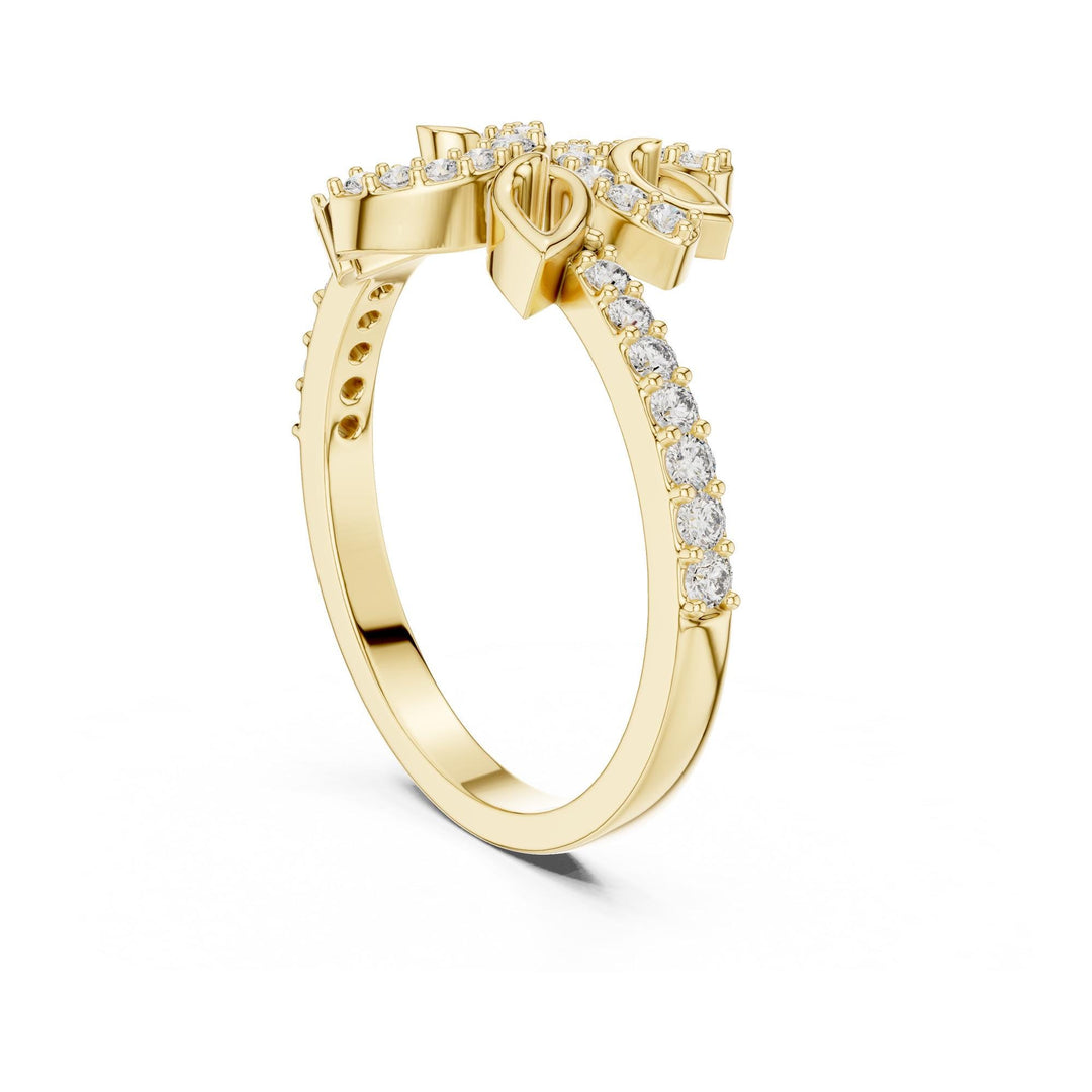 Round Cut Lab Grown Diamond Half Eternity Band, 0.31ct Total, Solid Gold