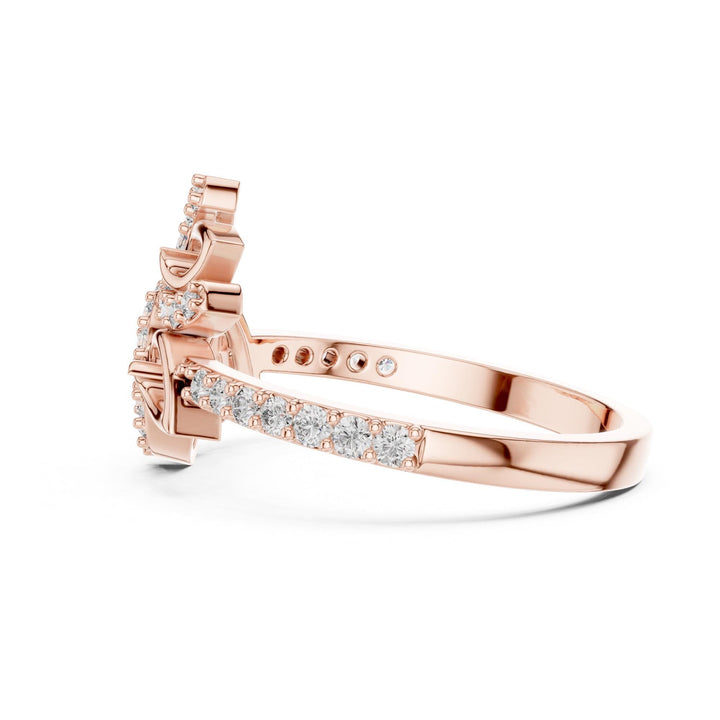 Round Cut Lab Grown Diamond Half Eternity Band, 0.31ct Total, Solid Gold