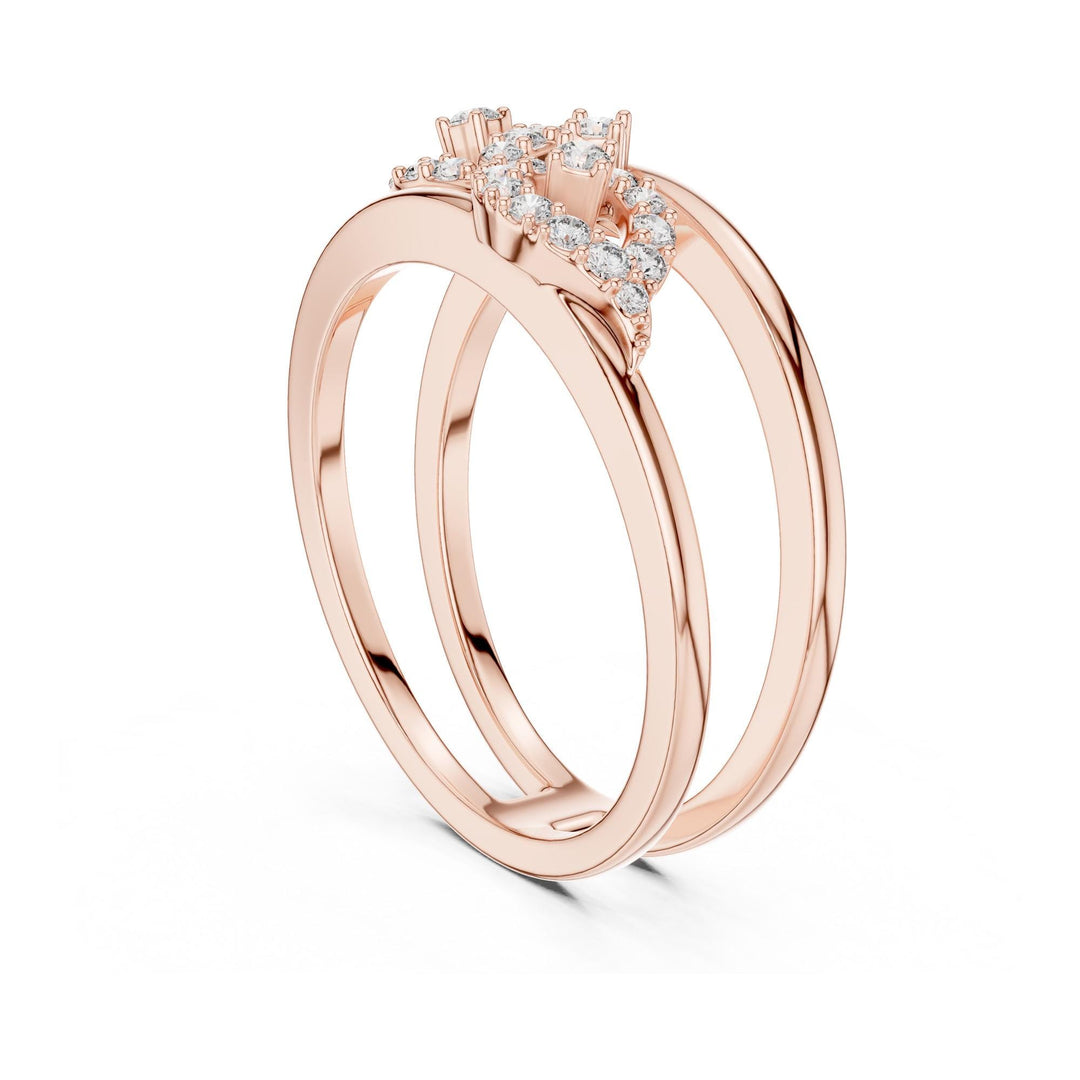 Round Cut Lab Grown Diamond Cluster Ring, 0.23ct Total, Solid Gold