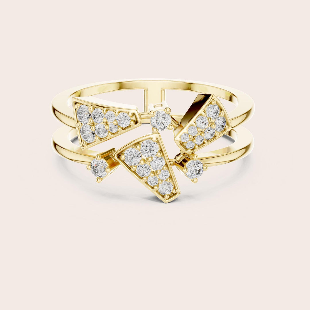 Round Cut Lab Grown Diamond Cluster Ring, 0.28ct Total, Solid Gold