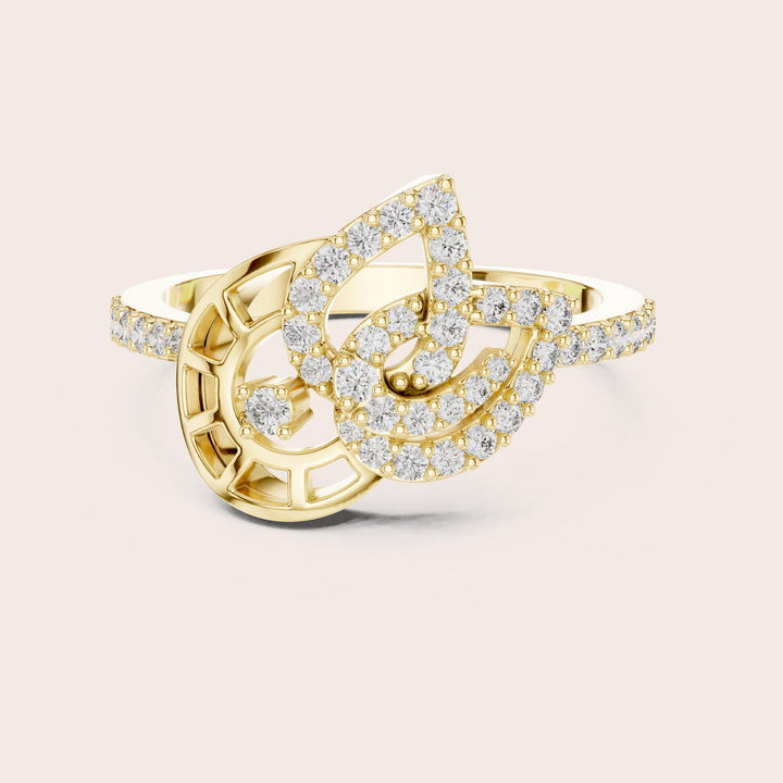 Round Cut Lab Grown Diamond Half Eternity Band, 0.39ct Total, Solid Gold