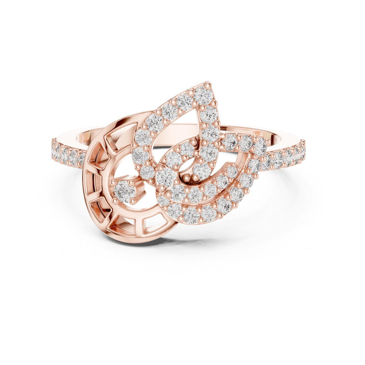 Round Cut Lab Grown Diamond Half Eternity Band, 0.39ct Total, Solid Gold