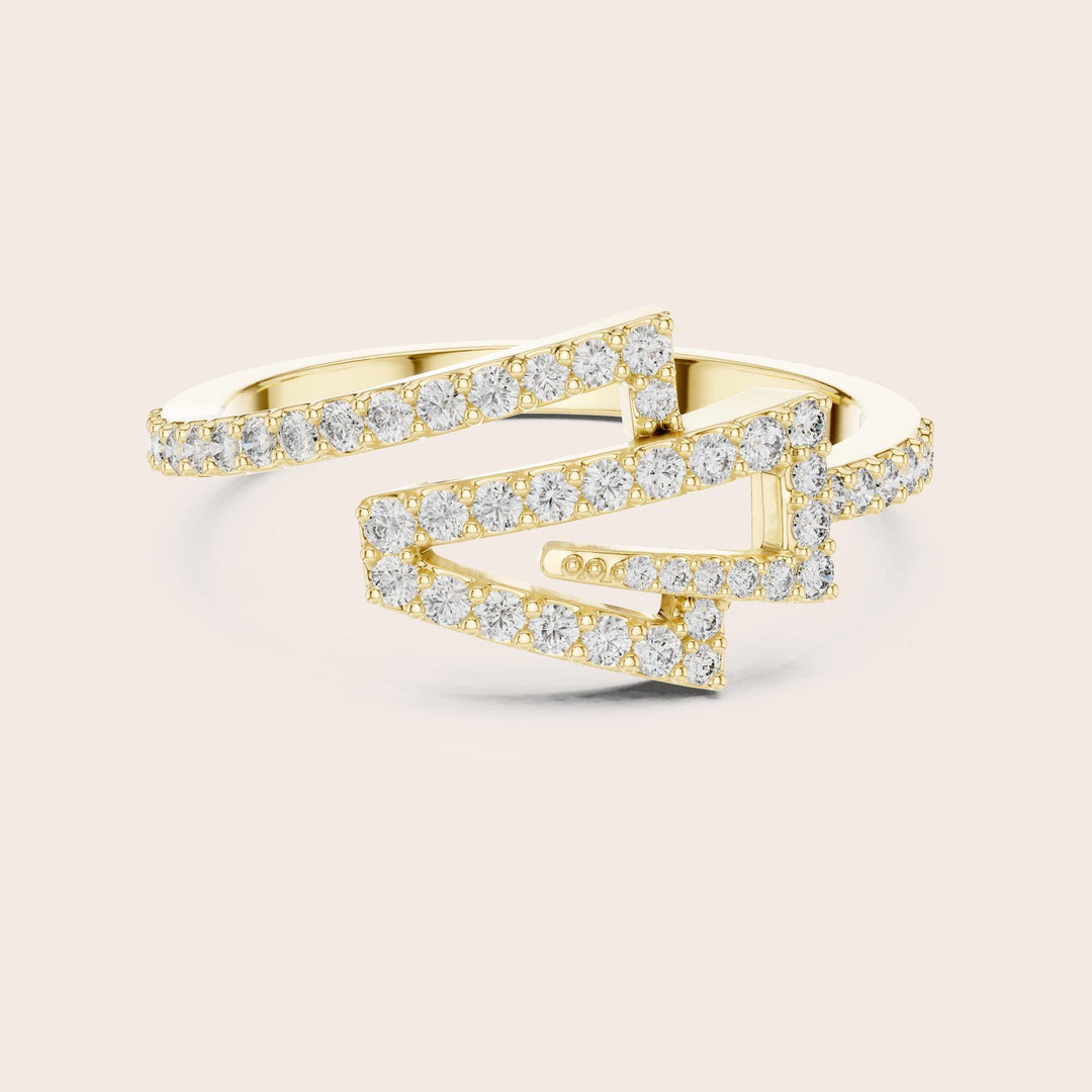 Round Cut Lab Grown Diamond Half Eternity Band, 0.34ct Total, Solid Gold