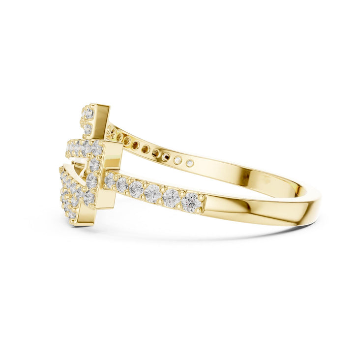 Round Cut Lab Grown Diamond Half Eternity Band, 0.34ct Total, Solid Gold