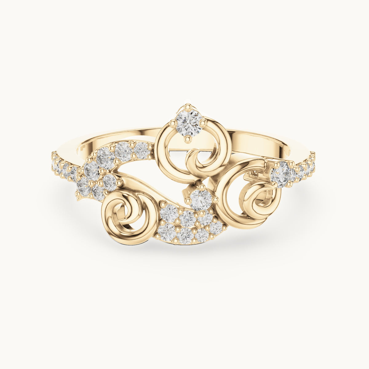 Round cut lab-grown diamond half eternity band, 0.30 CT TW, 28 stones, in solid gold (style L05-0076)