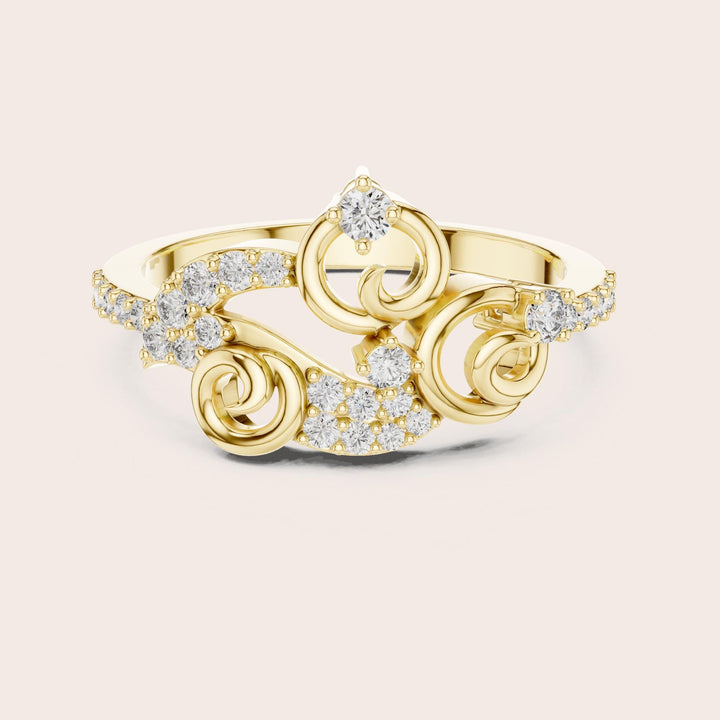 Round Cut Lab Grown Diamond Half Eternity Band, 0.30ct Total, Solid Gold