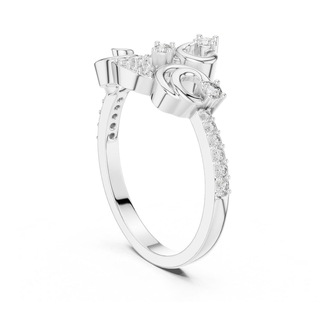 Round Cut Lab Grown Diamond Half Eternity Band, 0.30ct Total, Solid Gold