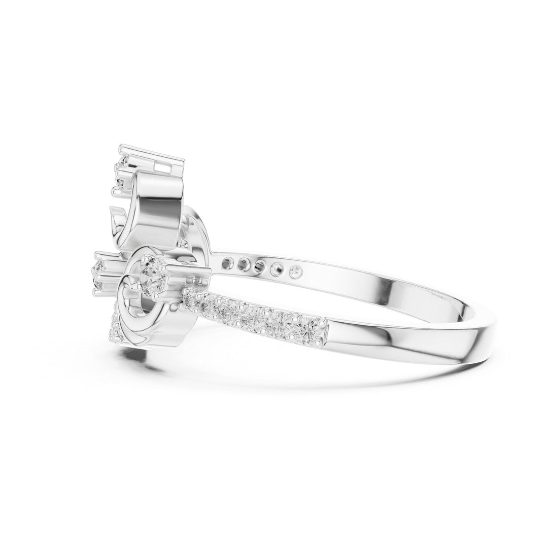 Round Cut Lab Grown Diamond Half Eternity Band, 0.30ct Total, Solid Gold