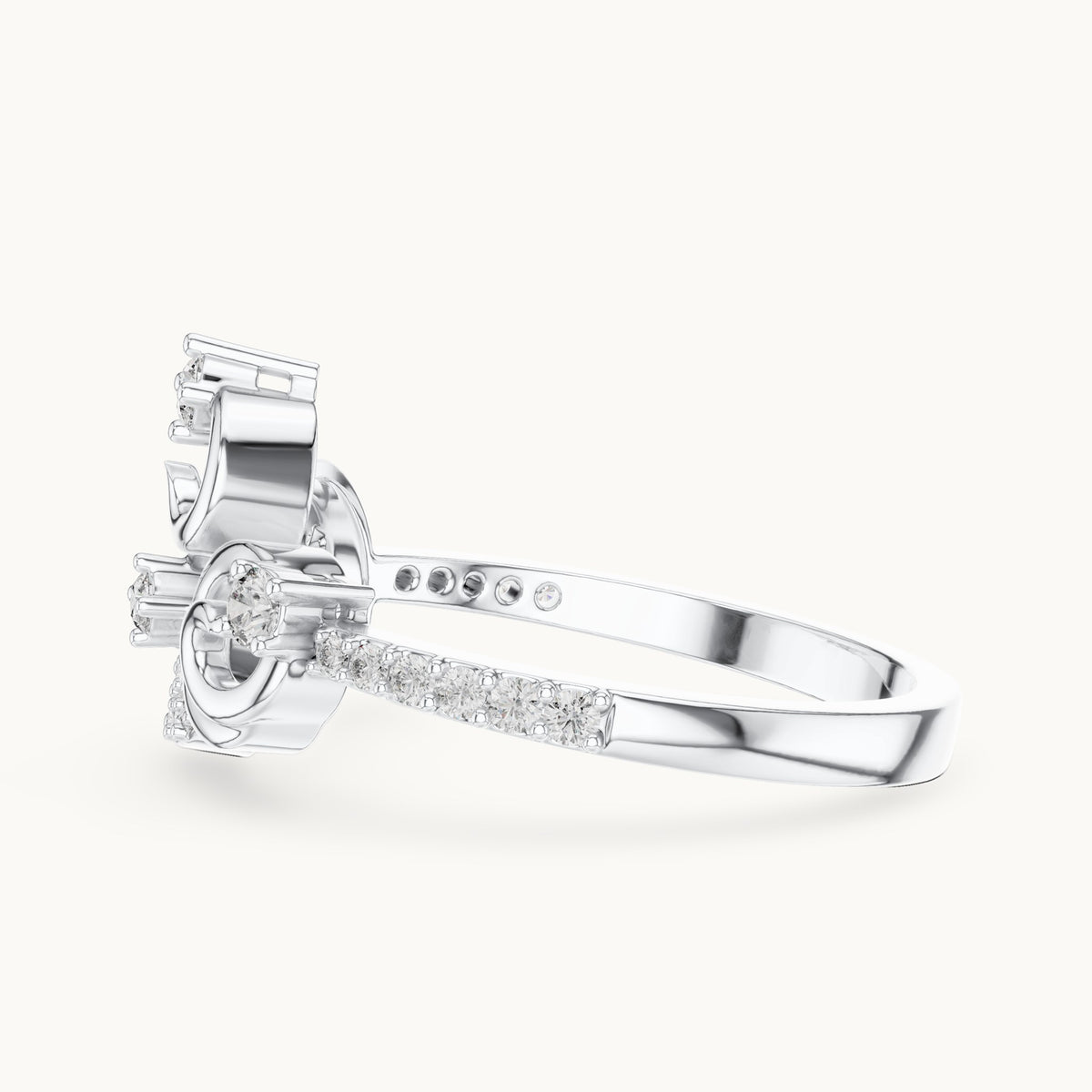 Round cut lab-grown diamond half eternity band, 0.30 CT TW, solid gold, view 5