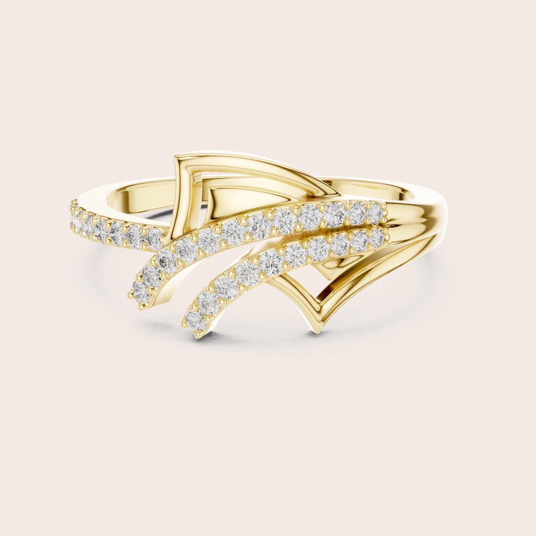 Round Cut Lab Grown Diamond Half Eternity Band, 0.23ct Total, Solid Gold