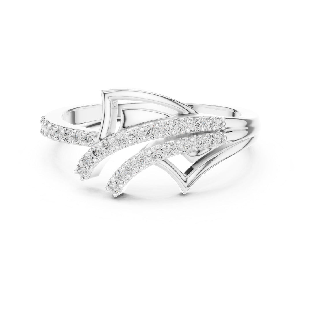 Round Cut Lab Grown Diamond Half Eternity Band, 0.23ct Total, Solid Gold