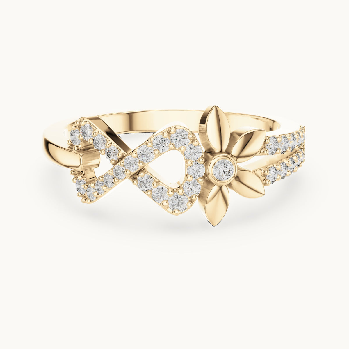 Round cut lab-grown diamond half eternity band, 0.26 CT TW, 32 stones, in solid gold (style L05-0078)