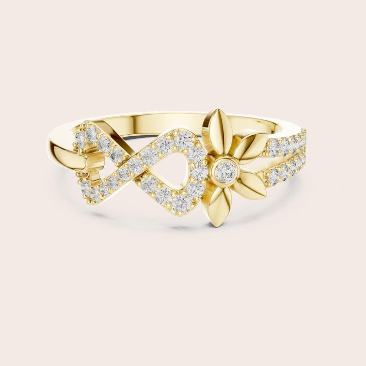 Round Cut Lab Grown Diamond Half Eternity Band, 0.26ct Total, Solid Gold
