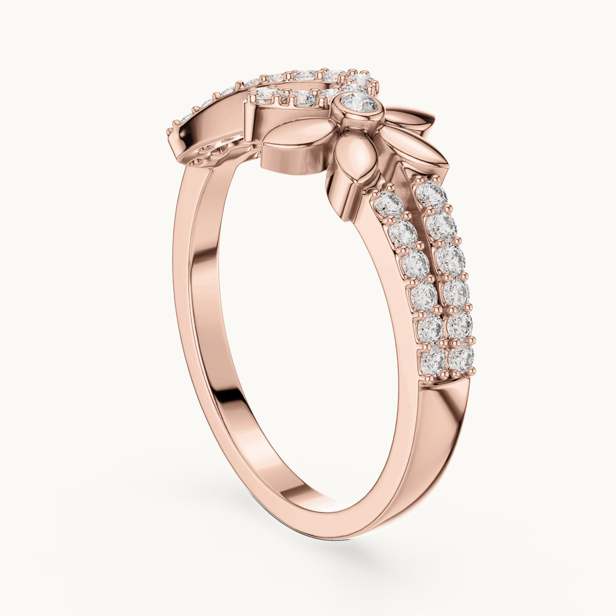 Round cut lab-grown diamond half eternity band, 0.26 CT TW, solid gold, view 7