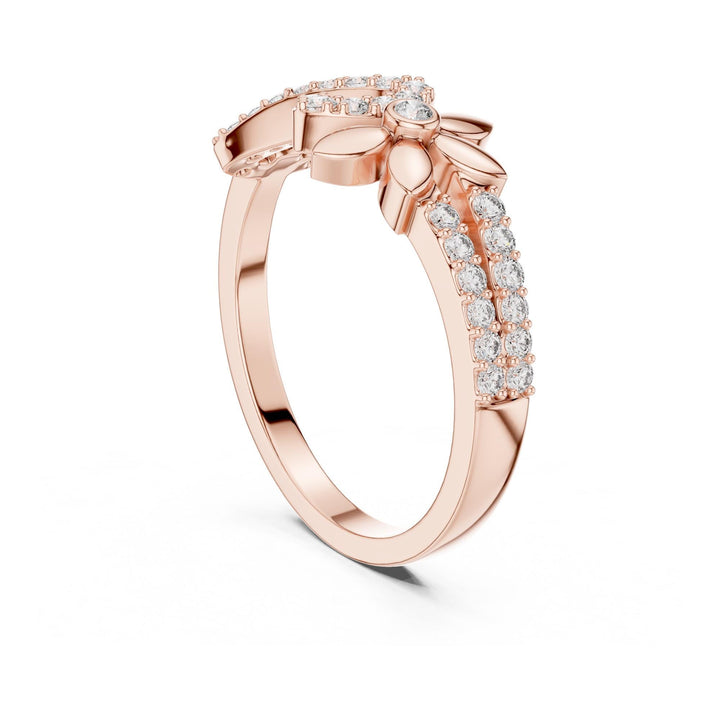 Round Cut Lab Grown Diamond Half Eternity Band, 0.26ct Total, Solid Gold
